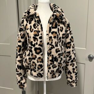 NWT Leopard Teddy Jacket